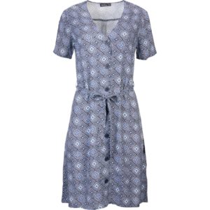 KiK_wzorzysta_sukienka_zapinana_na_guziki_do_wiazania_pasek_cena_39_99 Letnie sukienki w powakacyjnych stylizacjach Cienkie, przewiewne, miłe w dotyku i niesamowicie wygodne